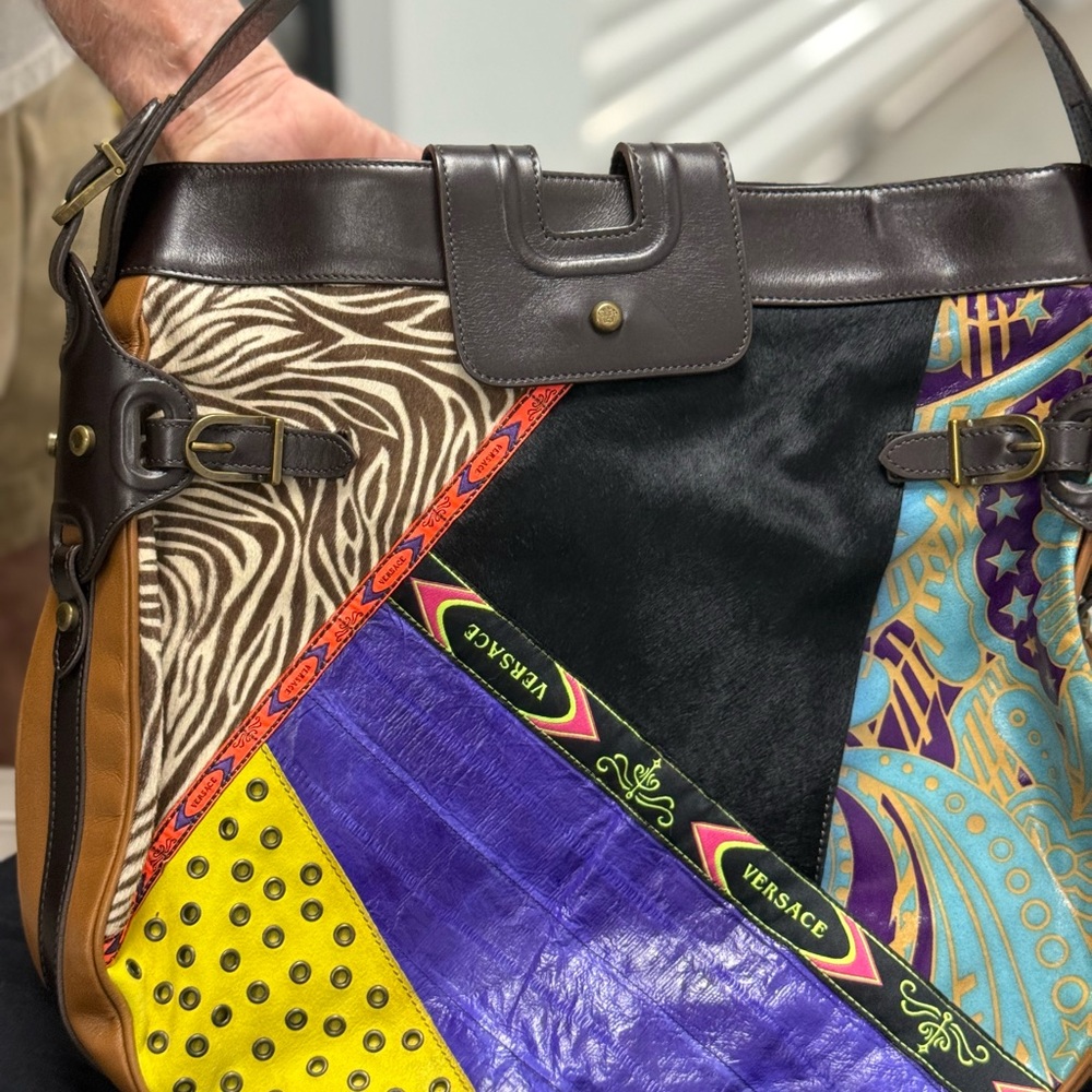 Versace Vibrant Patchwork Shoulder Bag - image 6